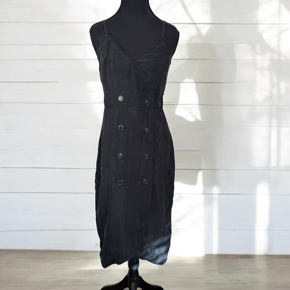 J Crew Double Breasted Black Strapping Dress NWT Size 2